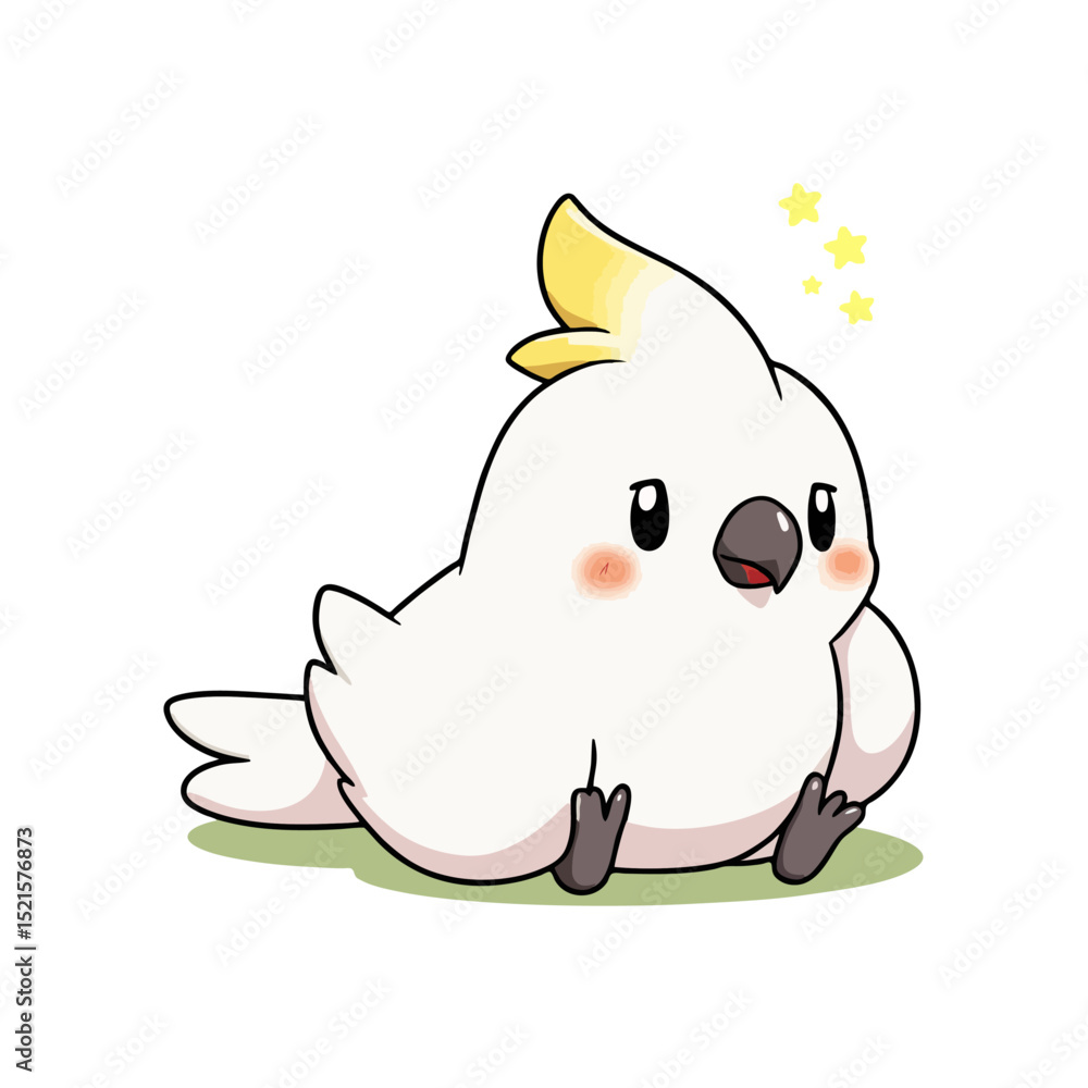 Fototapeta premium Cute Baby Cockatoo Clipart 06