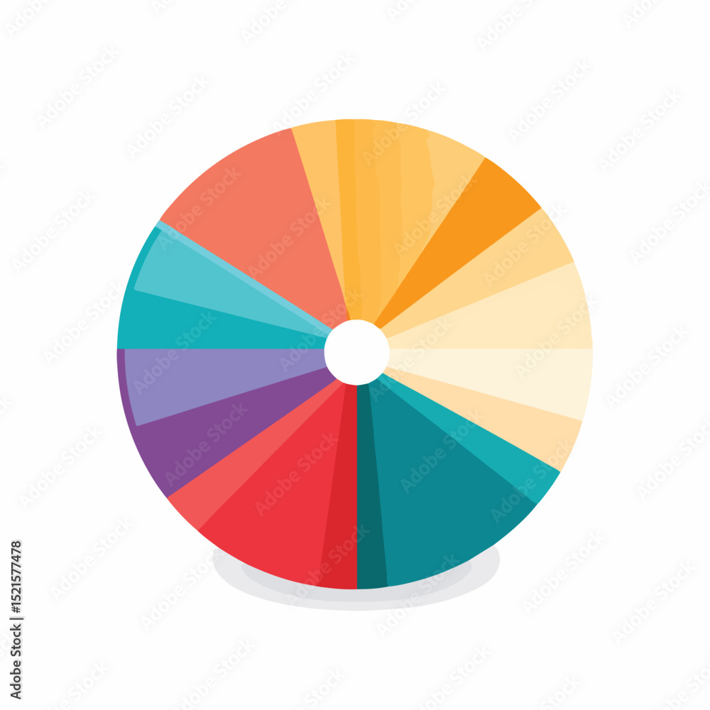 Obraz premium Professional Flat Design Pie Chart Icon Vector Illustration for Data Analysis