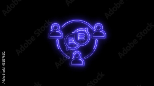 Wallpaper Mural Neon teamwork collaboration people communicating and sharing ideas in a group discussion Torontodigital.ca