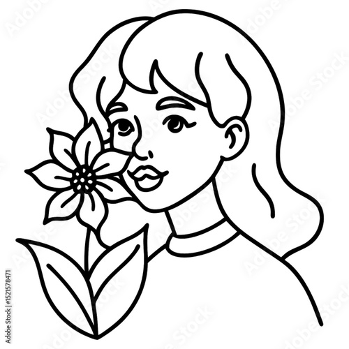 Cute cartoon illustration of a smiling little boy and girl with flowers, capturing the innocent fun of childhood