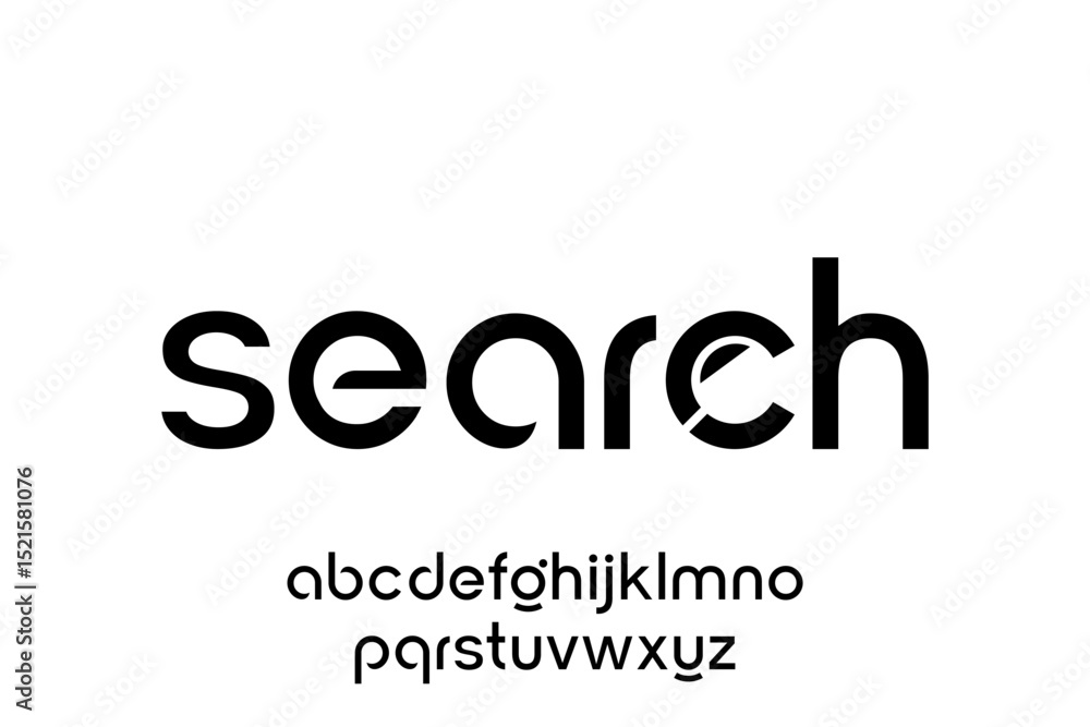 word of search. modern minimalist clean alphabet font. lowercase bold and round typography vector illustration design word of search. modern minimalist clean alphabet font. lowercase bold and round typography vector illustration design
