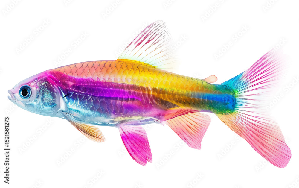 Bright and Radiant Fish Depicted in a Full Spectrum of Colors Isolated on Transparent Background Bright and Radiant Fish Depicted in a Full Spectrum of Colors Isolated on Transparent Background