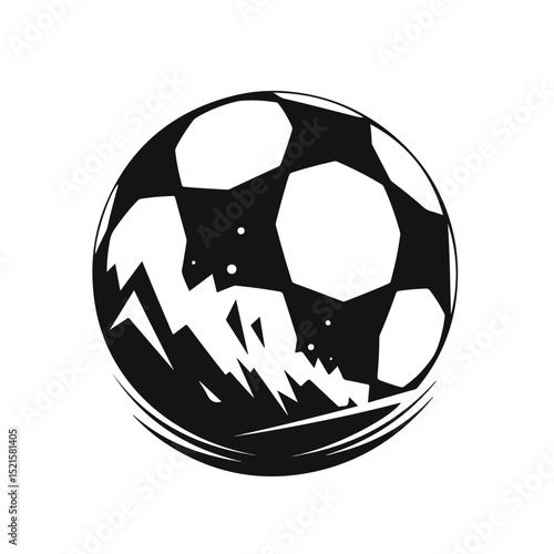 Professional Monochrome Soccer Ball Silhouette Vector Illustration for Sports Marketing Materials