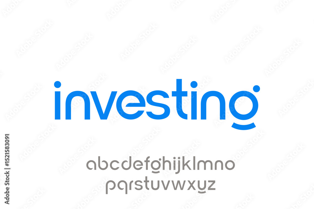 word of investing. modern minimalist clean alphabet font. lowercase bold and round typography vector illustration design word of investing. modern minimalist clean alphabet font. lowercase bold and round typography vector illustration design