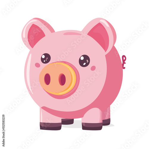 Financial Concept of Piggy Bank Money Savings - Vector Illustration