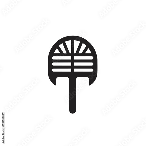 Rake Gardening Tool Line Style Icon Vector Illustration for Landscaping Projects