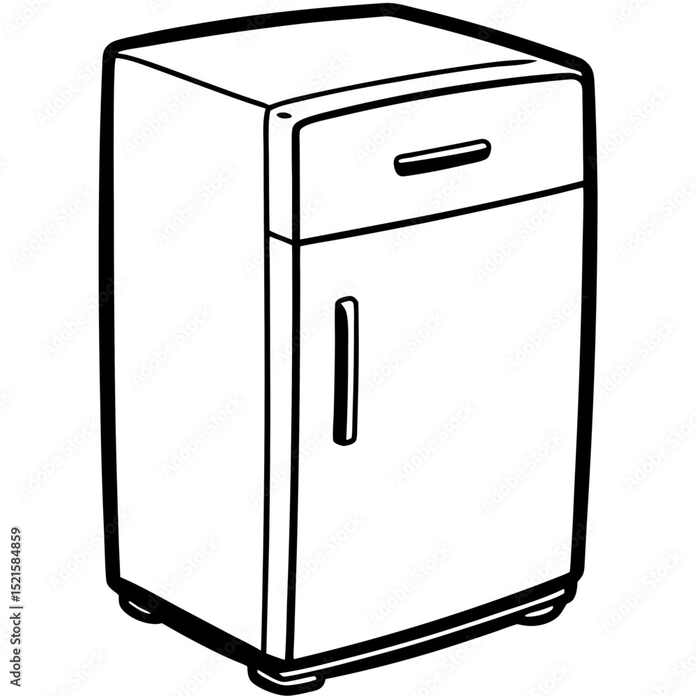 Futuristic Smart Fridge Wireframe Vector Art Futuristic Smart Fridge Wireframe Vector Art