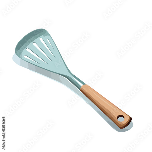 Professional spatula handle tool instrument on a white background for culinary and kitchen utensil designs