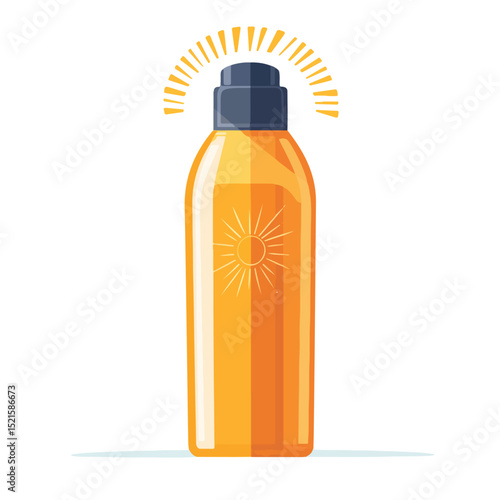 Professional Sun Bronzer Bottle Icon on White Background for Cosmetics Use