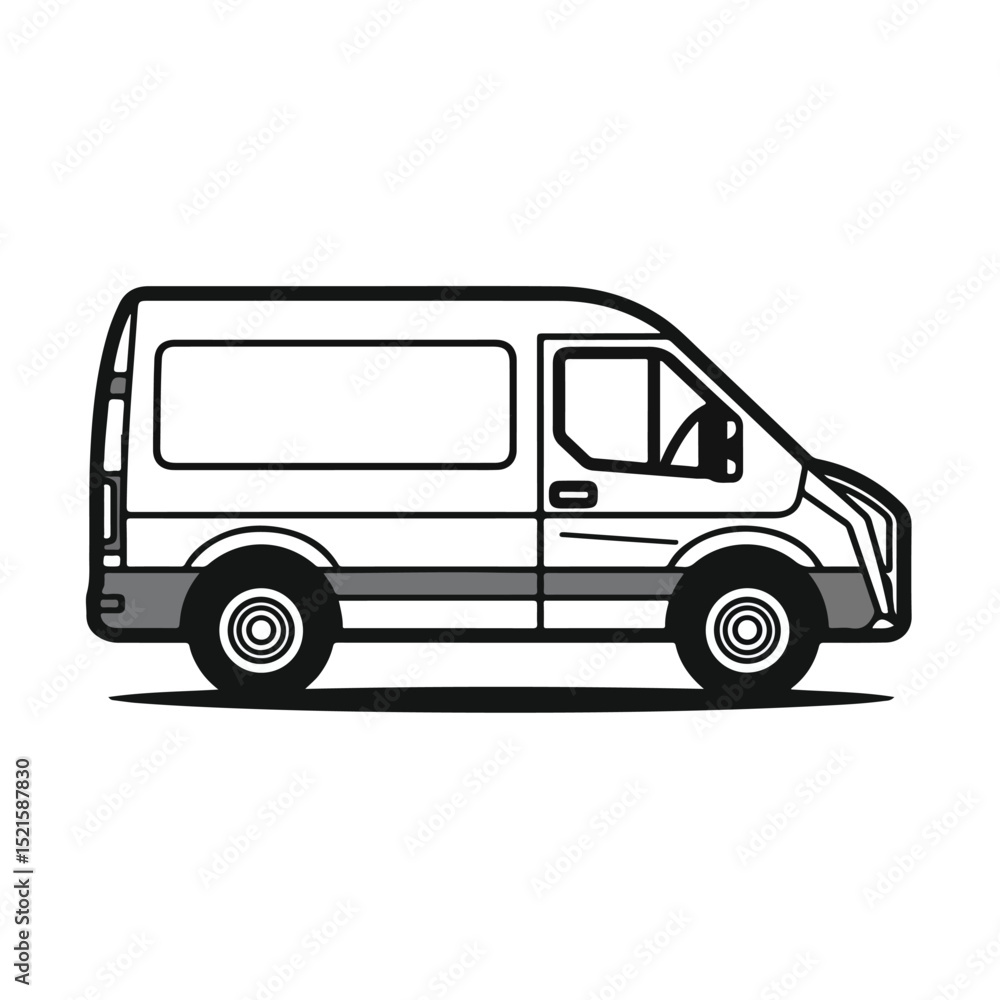 Professional Van Delivery Car Line Style Icon Vector Illustration Professional Van Delivery Car Line Style Icon Vector Illustration