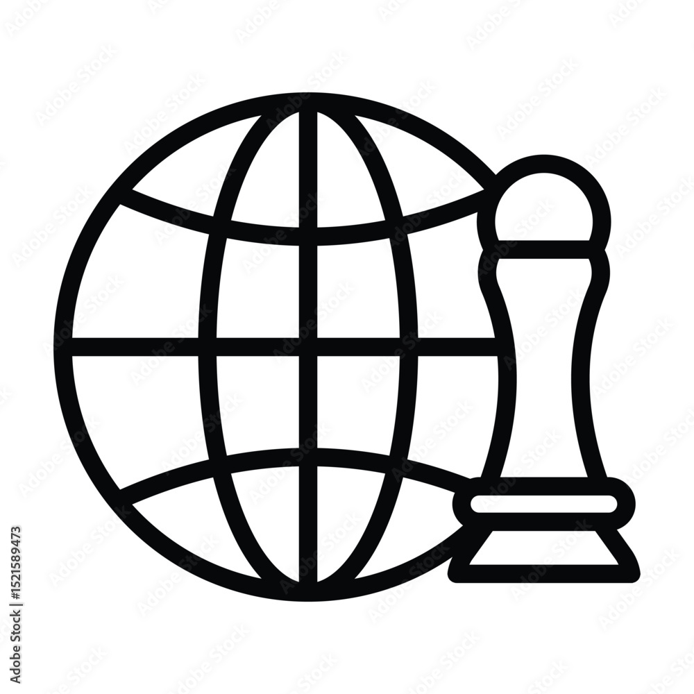Obraz premium Globalization Strategy line icon , vector, pixel perfect, illustrator file 