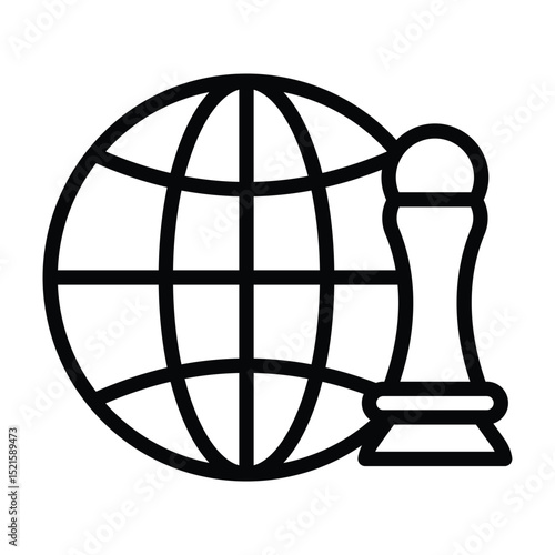 Globalization Strategy line icon , vector, pixel perfect, illustrator file 
