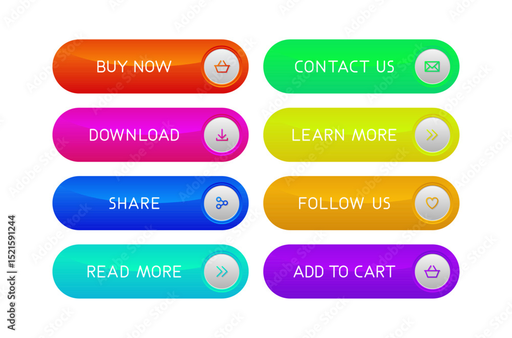 Colorful CTA button set. Colorful CTA button set.