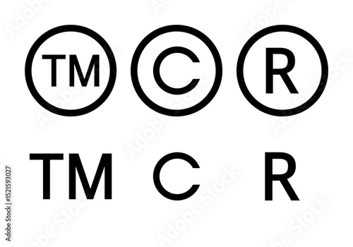 copyright symbol, trademark, Registered Trademark, vector icon