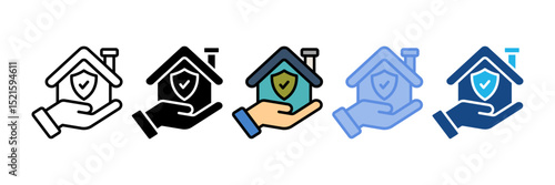 House Insurance Icon Element For Design