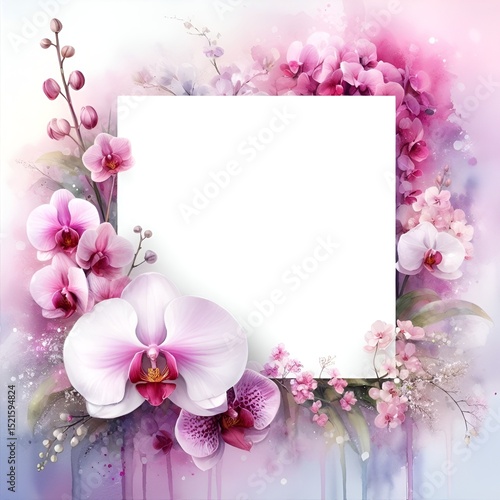 pink background with orchid flowers