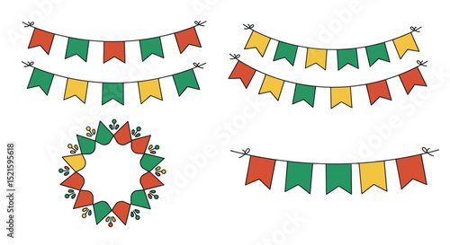 Download free vector bunting garland party decoration pennant banner clip art for event celebration decor