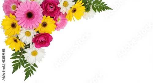 Vibrant spring flower corner border arrangement
