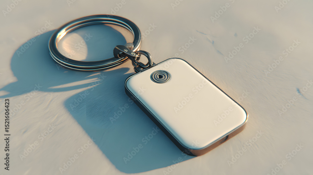 Fototapeta premium Sleek Minimalist Keychain Tracker Modern Design for Personal Safety and Item Location