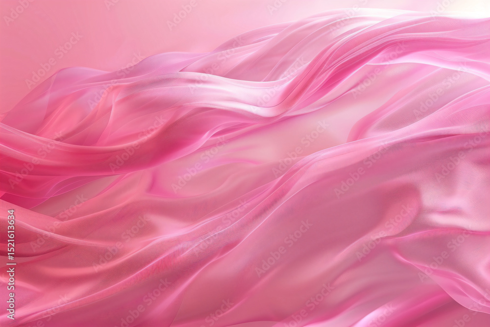 Fototapeta premium a pink fabric is blowing in the wind