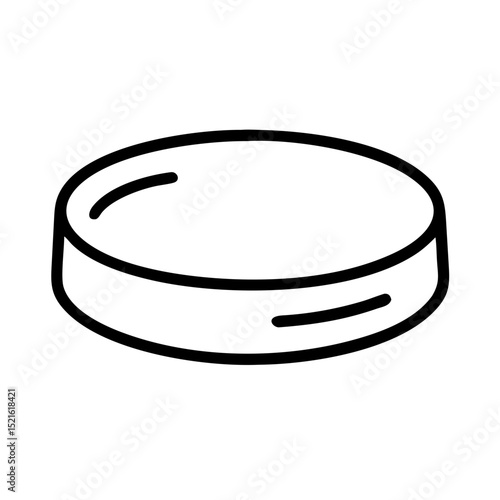 Chalk disk isolated black icon in outline style