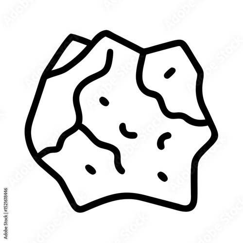 Crumpled sponge isolated black icon in outline style