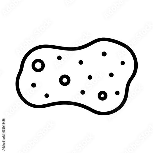 Cleaning filter sponge icon with pores in outline style