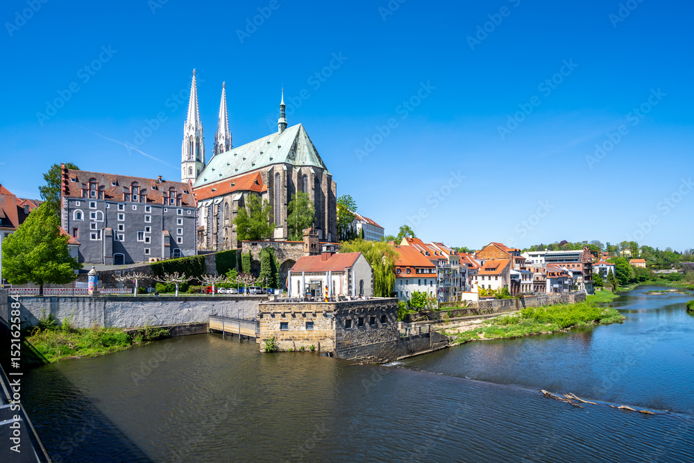 Obraz premium Blick über Altstadt, Görlitz, Sachsen, Deutschland 
