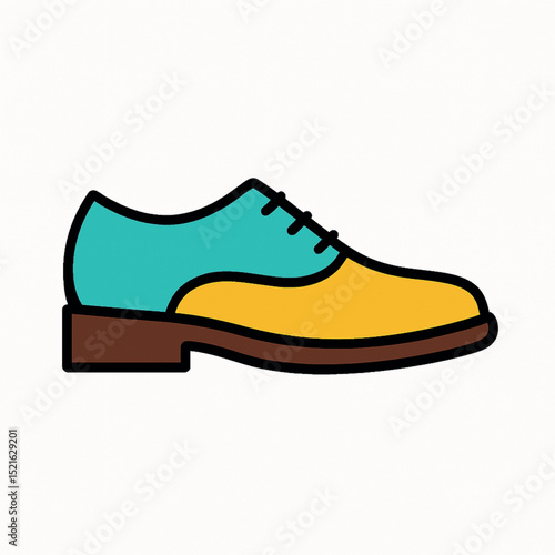 Stylish Two-Tone Formal Shoe Icon isolated on white background