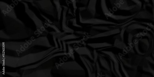 Abstract black crumple obsolete billboard rumple. wrinkle ripped creased crumple aged closeup craft document grunge recycling paper background.	
