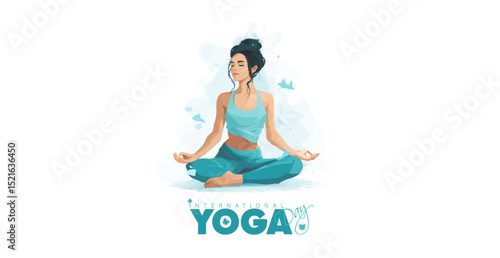 vector illustration of yoga day. 12 june, international yoga day.