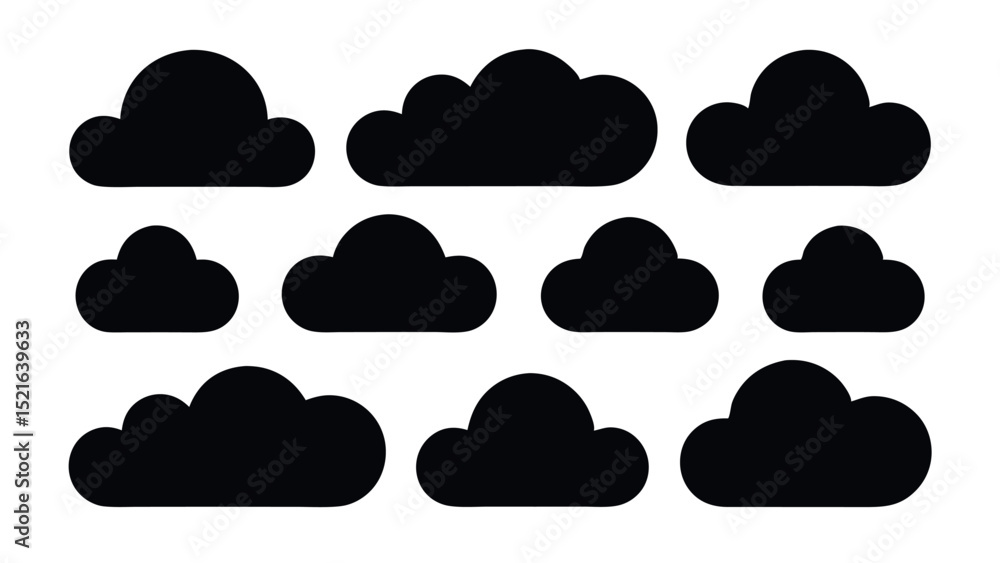 Black cloud vector pattern design for weather themes, backgrounds, children’s graphics, night scenes, and mood illustration Black cloud vector pattern design for weather themes, backgrounds, children’s graphics, night scenes, and mood illustration