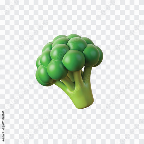 3D Broccoli Icon PNG | Fresh Vegetable, Healthy Food, Green Plant Illustration
