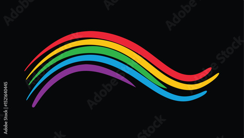 Colorful scribble style rainbow strokes vector design with a chaotic and organic form