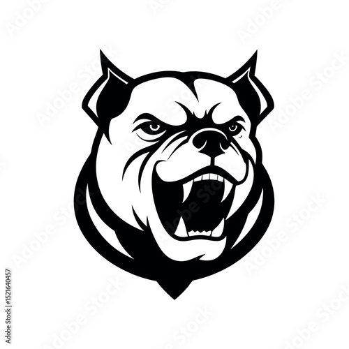 Wallpaper Mural Fierce angry bulldog head vector mascot design for sports teams, logos, tattoos, or aggressive dog-themed artwork Torontodigital.ca