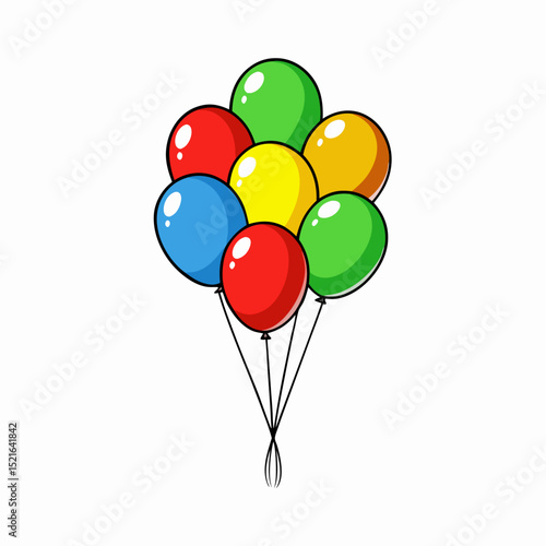 colorful balloons isolated on white