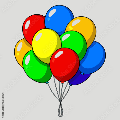 colorful balloons isolated on white background