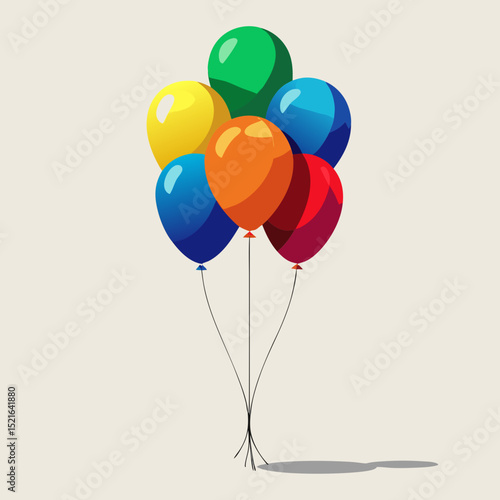 colorful balloons isolated on white background