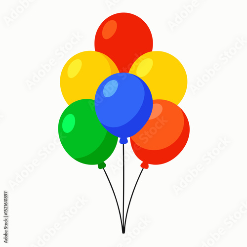 colorful balloons on white background