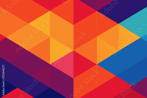 Colorful seamless geometric pattern with abstract mosaic tile shapes, perfect for retro vector art design or modern banner decoration