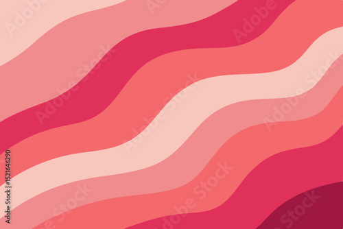 Abstract pink wave pattern with flowing lines creates a seamless vector background texture