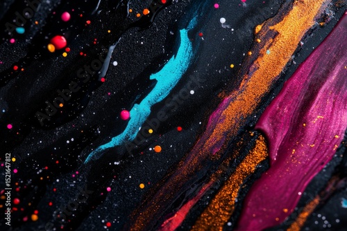 Colorful Abstract Swirl With Vibrant Colors on a Dark Background