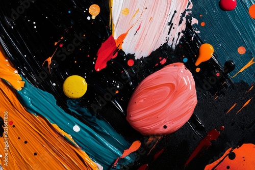 Colorful Abstract Swirl With Vibrant Colors on a Dark Background.