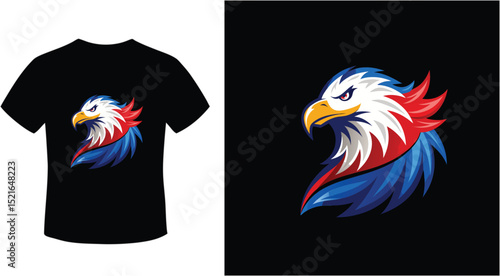 Adobe Illustrator Artwork Happy 4th Of July Patriotic American US Flag 4th Of July T-Shirt Design
