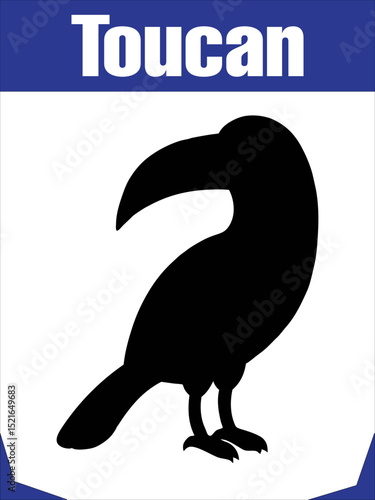 Stylized Silhouette Toucan for Tropical Themes