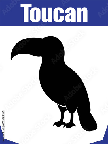 Stylized Silhouette Toucan for Tropical Themes