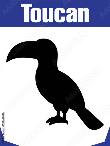 Stylized Silhouette Toucan for Tropical Themes