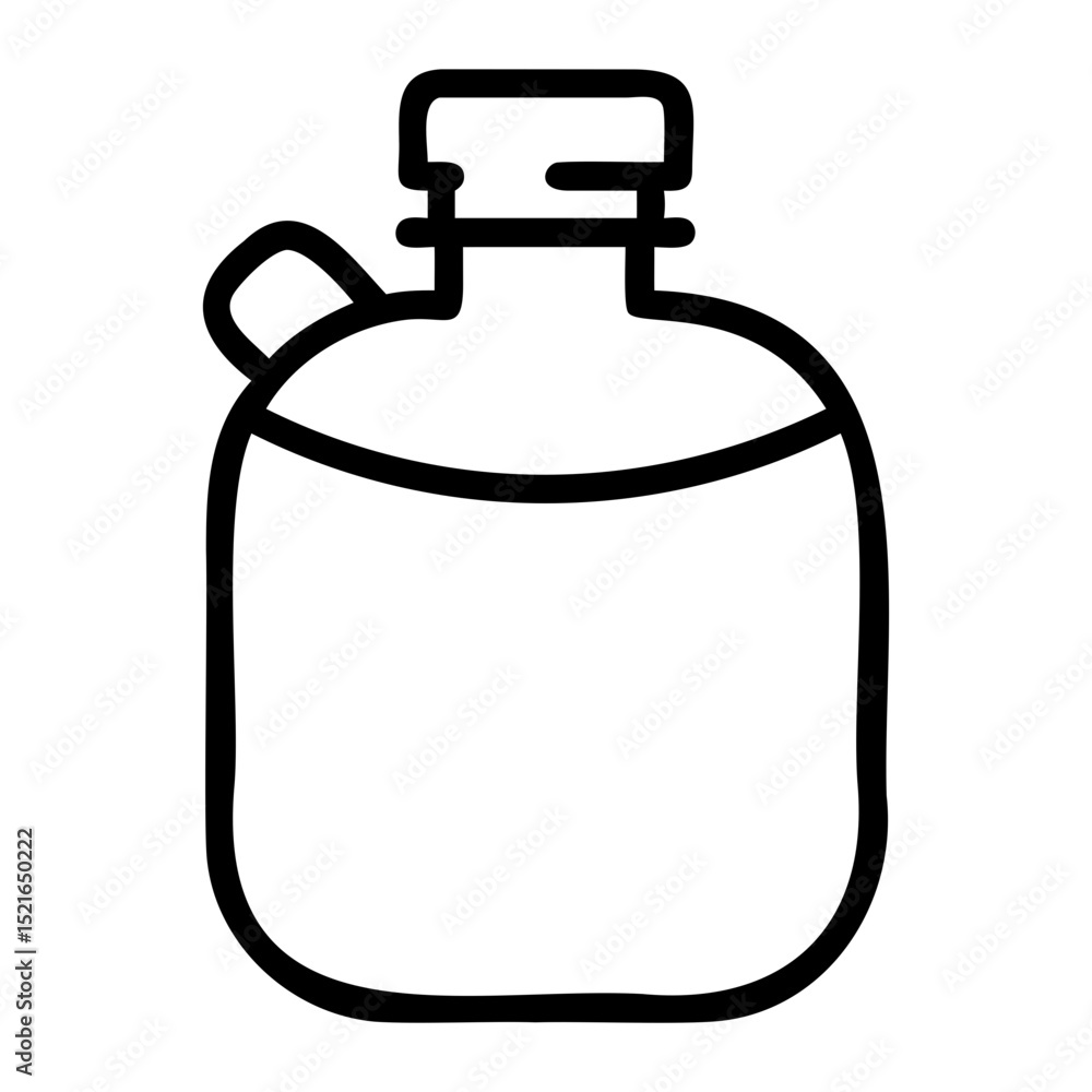 Obraz premium Water Bottle Icon Line Art Illustration of a Canteen