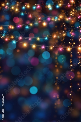 Colorful Lights Illuminate a Festive Backdrop for a Celebration During Nighttime