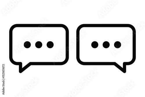 Speech Bubble Chat Icon Vector – Outline Message Symbol for Text, Talk, Communication, and Dialogue